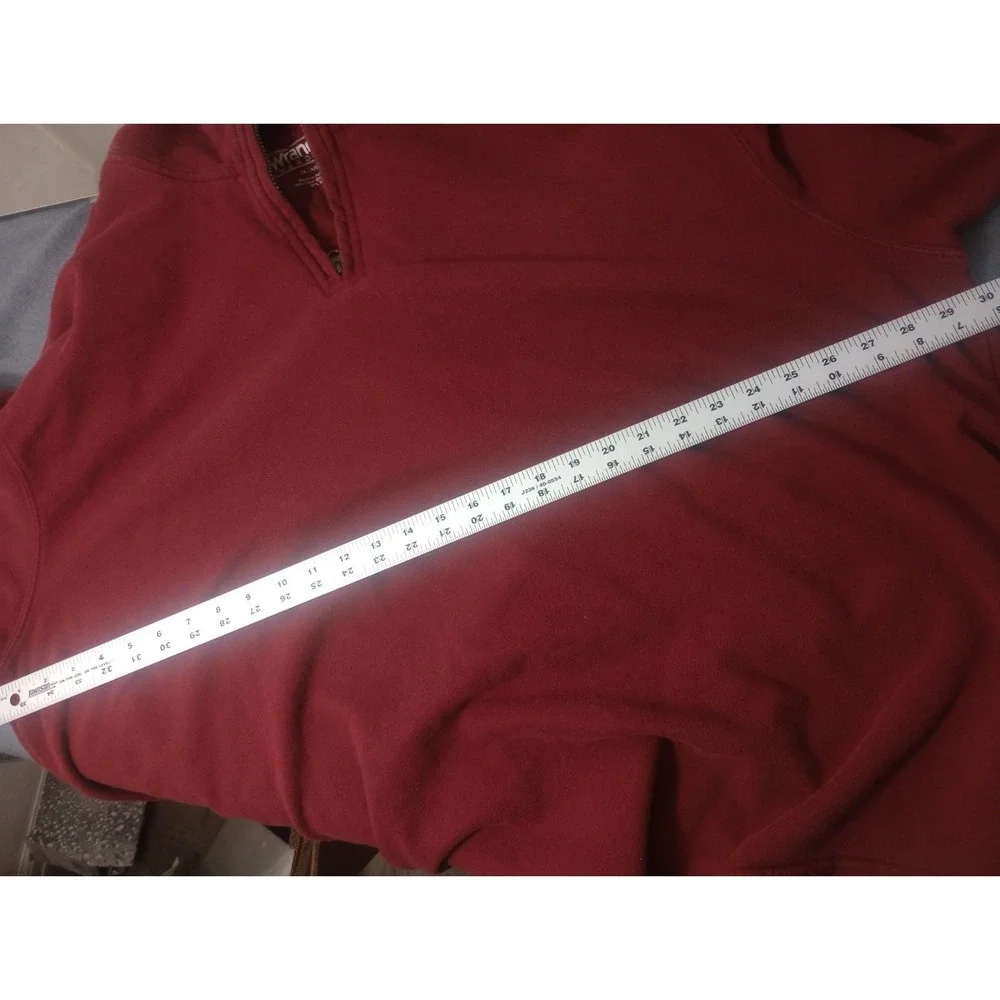 Wrangler Men's Hero 1/4 Zip Pullover Sweatshirt With Elbow Patches 3XL Red Maron